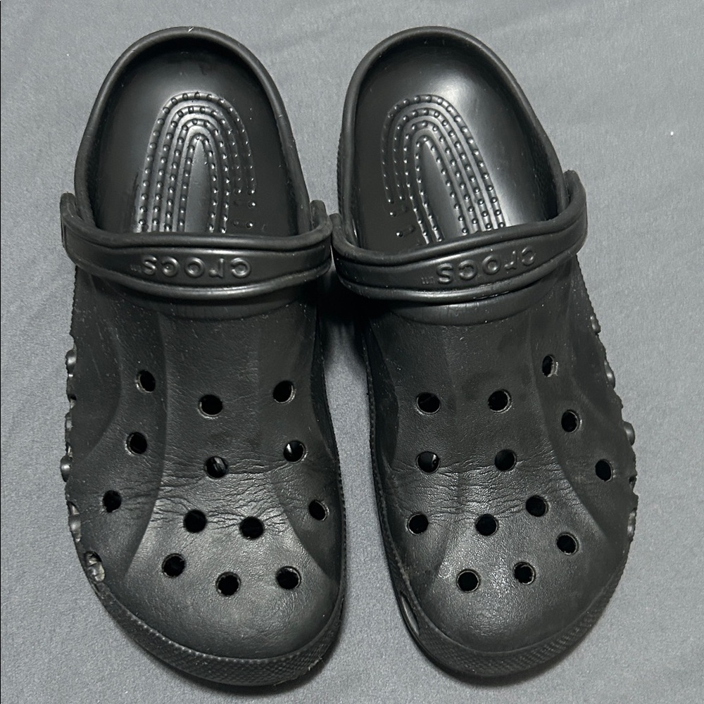 CROCS Black Perforated Slip-Ons